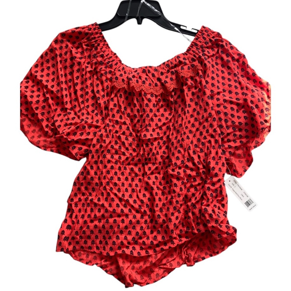 Red Patterned Women's Top